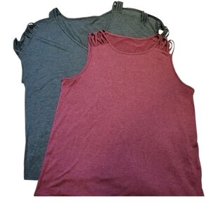 Women's Sleeveless Tops - Pink and Green